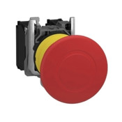 Red emergency stop button